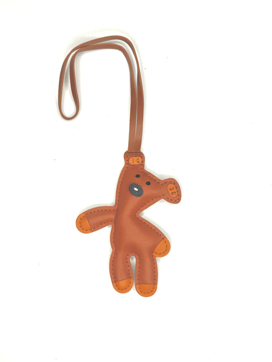 Brown Bear Faux Leather  Charm